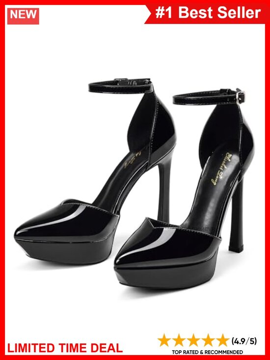 Shoes - Elisabet Tang Women's 5.1 Inch Ankle Strap Platform Pumps - Synthetic Leather